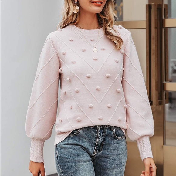 Cotton Candy Pom-Pom Knit Sweater - Picture 3 of 5